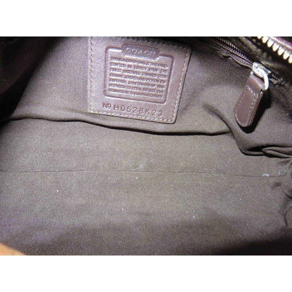 COACH 2005 Hampton Signature Jacquard Python & Suede Demi Baguette Barrel Bag - Picture 6 of 14